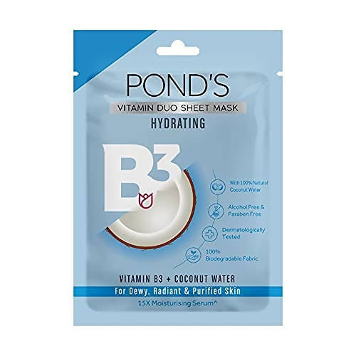 Ponds Hydrating Sheet Mask With Natural Coconut Water And Vitamin B3 Hover Image