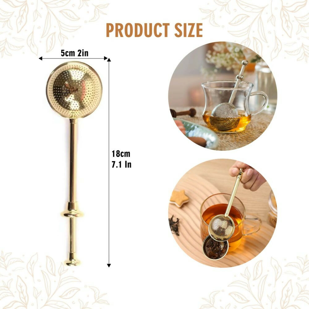 Shuddh Natural Royal Brass Strainer - Loose Leaf Tea