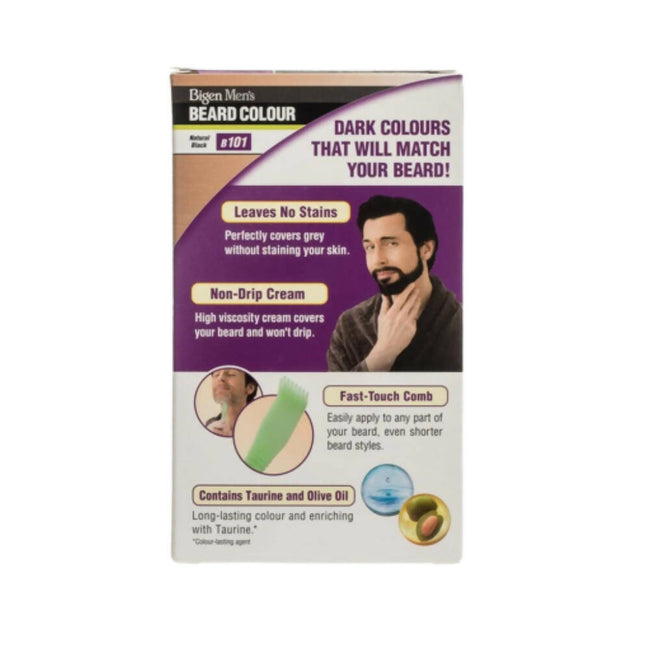 Bigen Mens Beard Colour Natural Black B101 Main Image