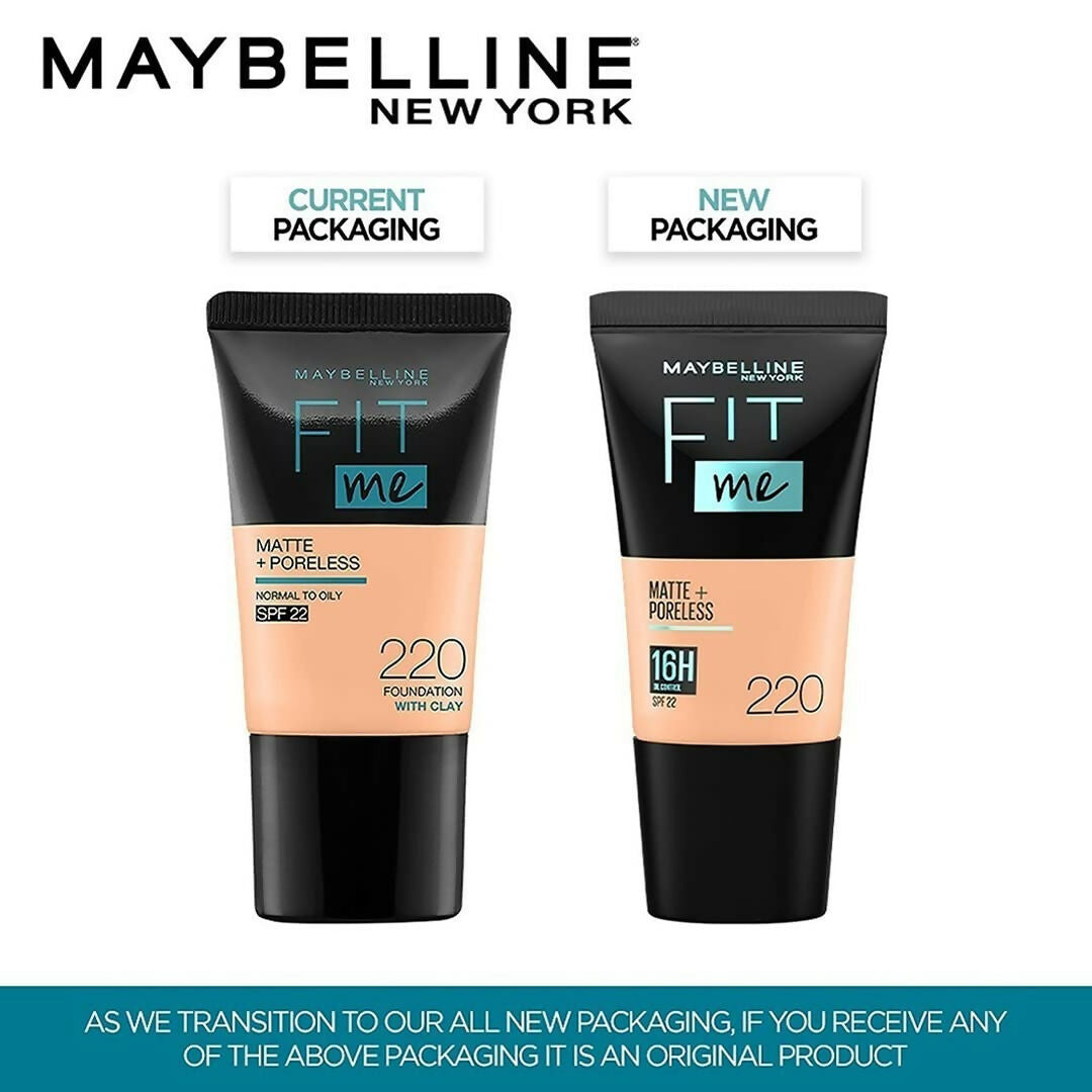 Maybelline New York Fit Me Matte + Poreless Liquid Foundation Normal to Oily Skin - 220 Natural Beige