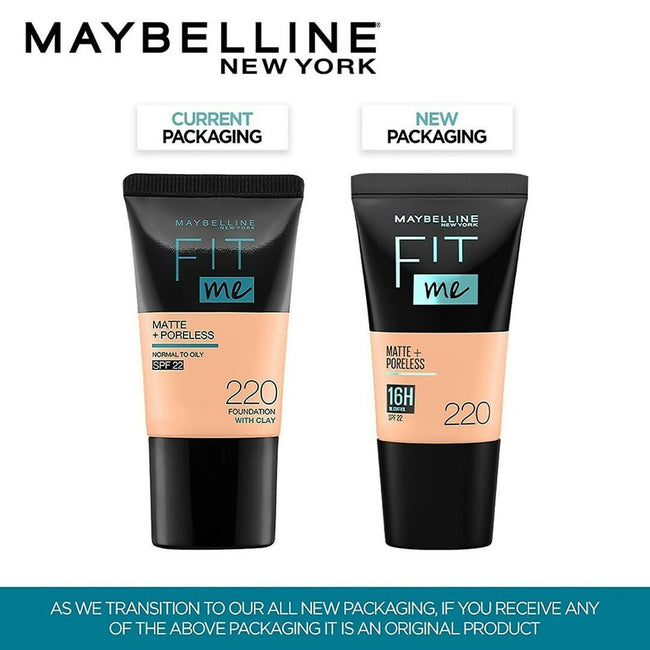 Maybelline New York Fit Me Matte + Poreless Liquid Foundation Normal to Oily Skin - 220 Natural Beige Main Image