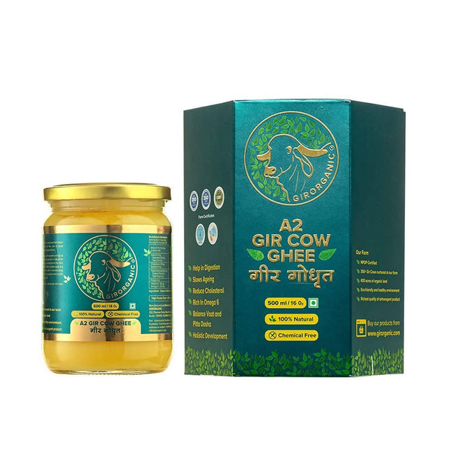 GirOrganic A2 Gir Cow Ghee - Pure A2 Gir Cow Ghee, Organic Grass Fed Ghee Hover Image