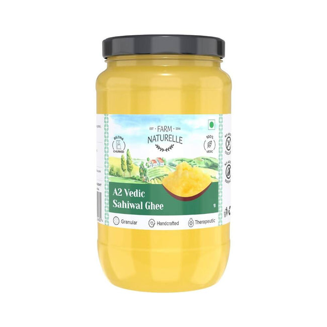 Farm Naturelle A2 Vedic Sahiwal Ghee - Desi Cow Ghee | Natural, Healthy, and Pure | Cultured Cow Ghee Hover Image