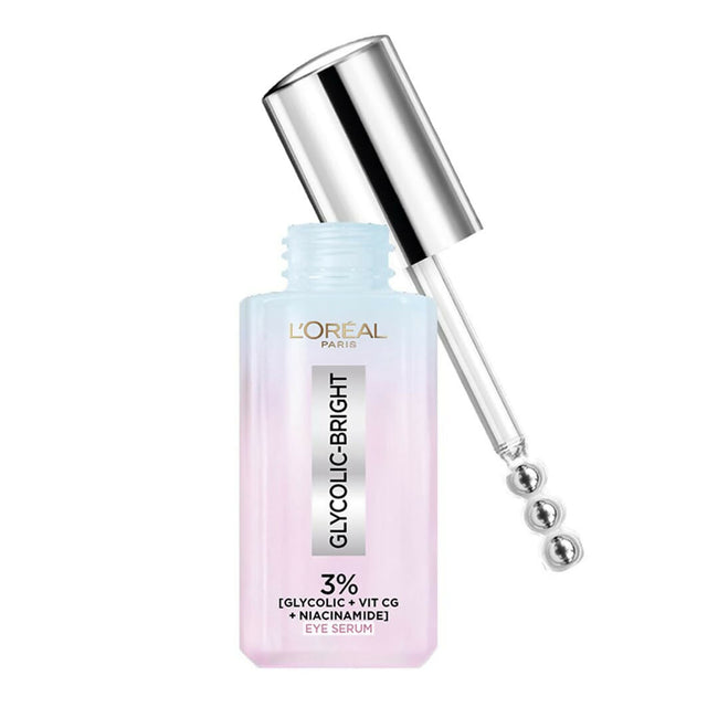 L'Oreal Paris Glycolic Bright Dark Circle Eye Serum With 3% [Glycolic + Vit Cg + Niacinamide] Hover Image