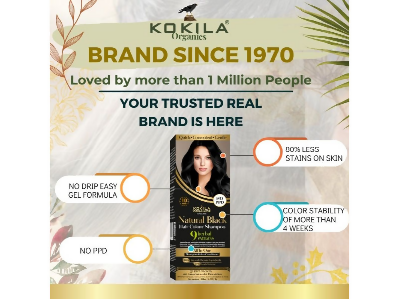 Kokila Organics NO PPD Shampoo Hair Colour - Black