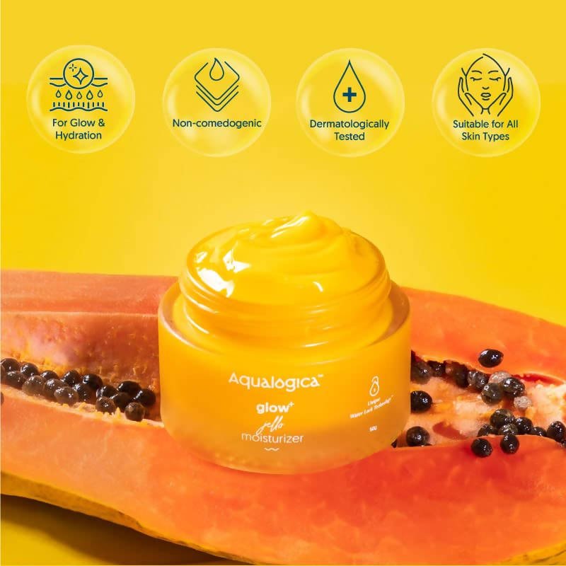 Aqualogica Glow+ Jello Moisturizer | Vitamin C & Papaya Formula | Brightens & Hydrates Skin