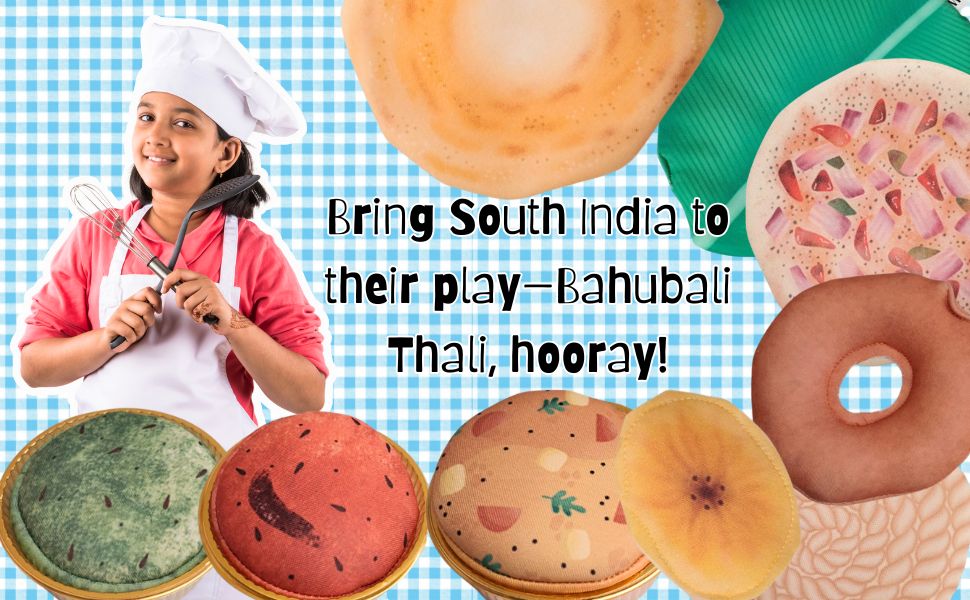 The Small Wonderland Bahubali Set-20 Piece Set-South Indian food inspired Pretend Play Food Toys