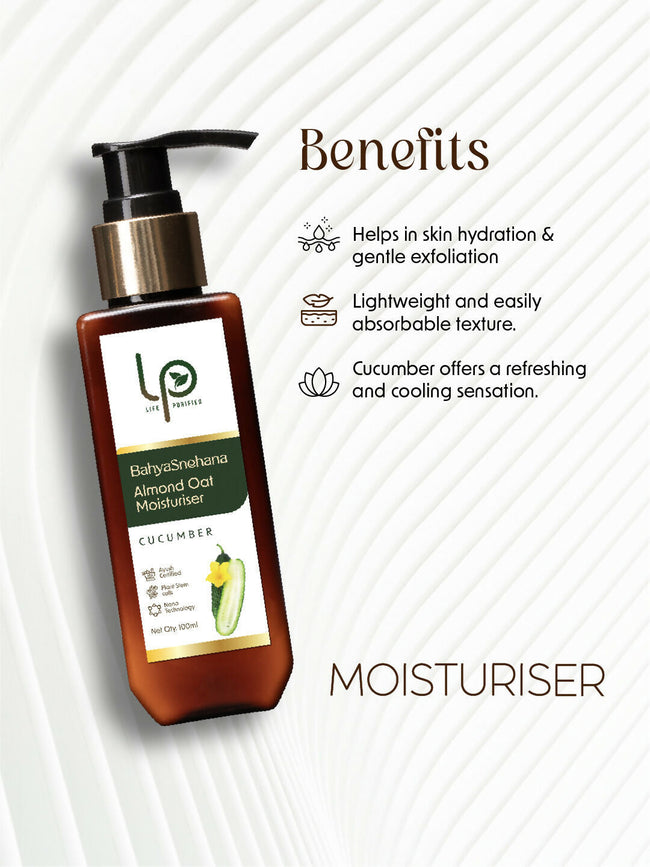 Life Purified Bahyasnehana Almond Oat Moisturiser - Body Lotion - Cucumber Main Image