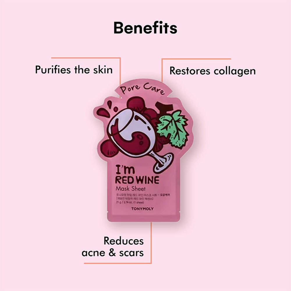 Tonymoly I'M Red Wine Mask Sheet - Korean Skincare