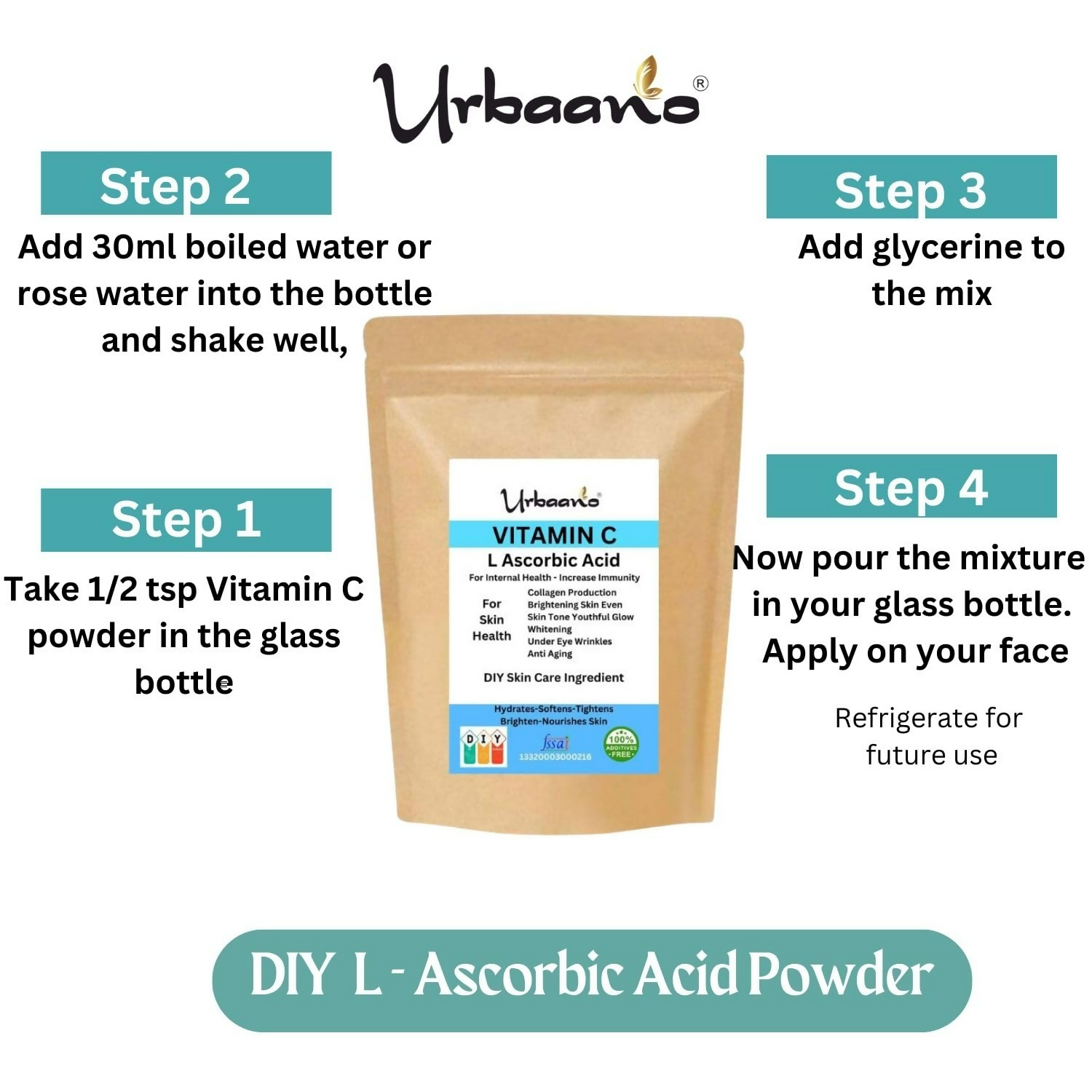 Urbaano Herbal L-Ascorbic Acid (Vitamin C Powder)