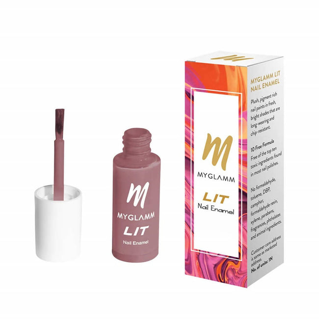 MYGLAMM LIT Nail Enamel - Say No More - Onion Pink Shade (7 Ml) Hover Image