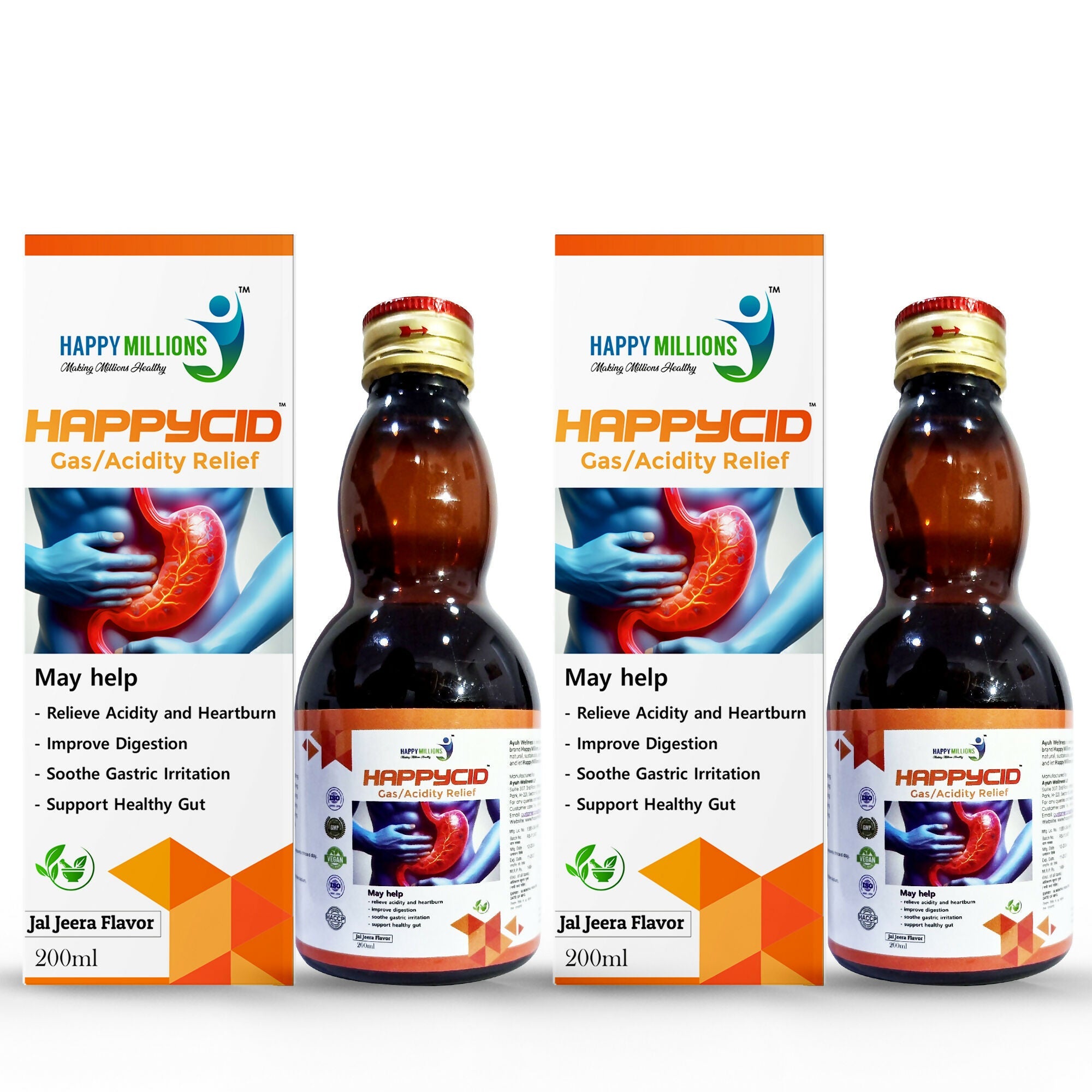 HappyMillions Cid Ayurvedic Acidity & Digestive Relief Syrup