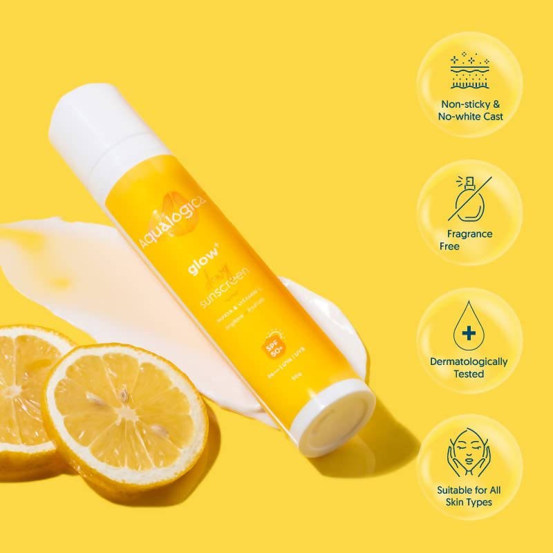 Aqualogica Glow + Dewy Sunscreen With Papaya & Vitamin C SPF 50+ PA++