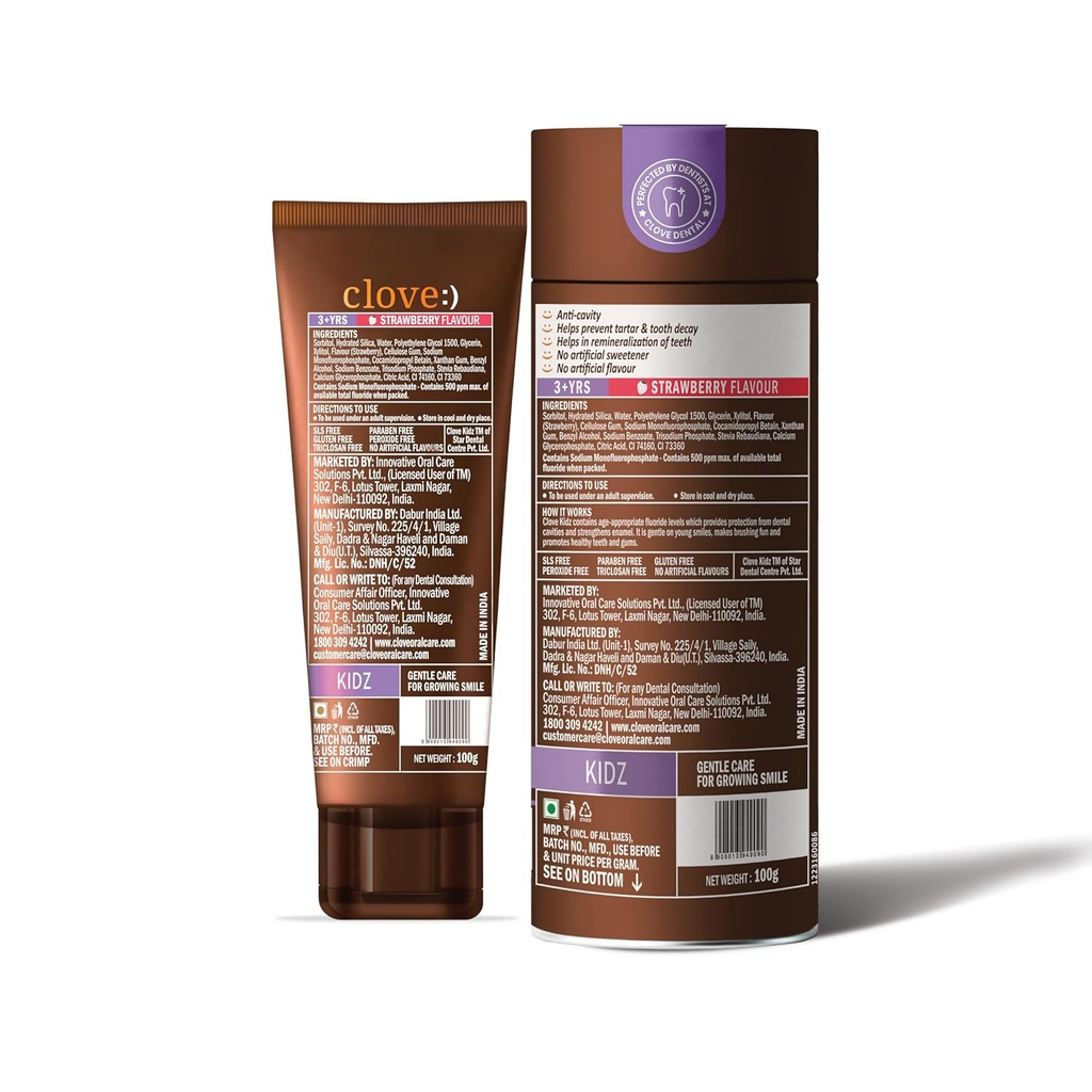 Clove Kids Toothpaste (3+years) Natural Strawberry Flavour