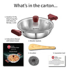 Hawkins Tri-Ply Stainless Steel Deep-Fry Pan with Glass Lid Silver (SSD15G)