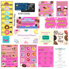 The Small Wonderland Pretend Play Donut Shop Set – 12 Colorful Fabric Donuts with Play Menu, ATM Cards, Money, and Shop Poster
