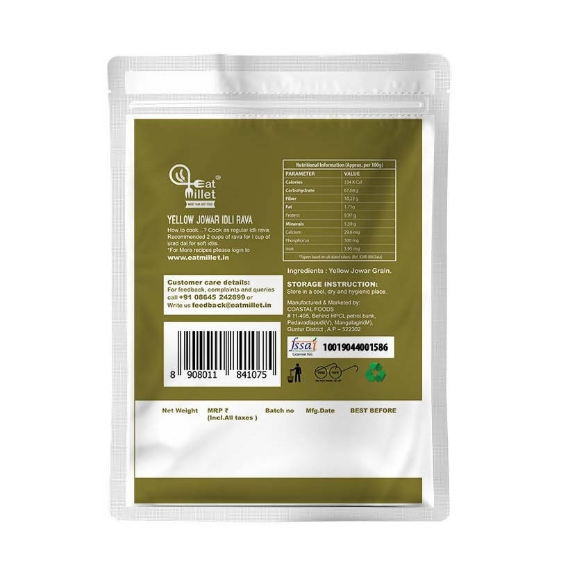 Eat Millet Yellow Jowar Idli Rava