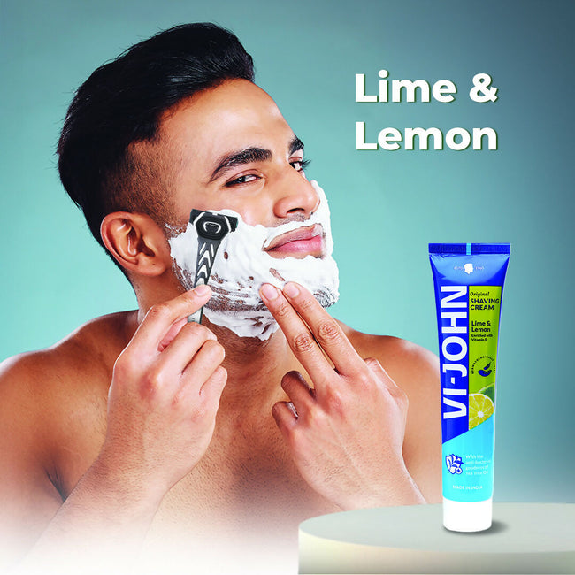 VI-JOHN Dermatologically Tested Vitamin-E enriched Anti Bacterial Lime & Lemon Shaving Cream Main Image