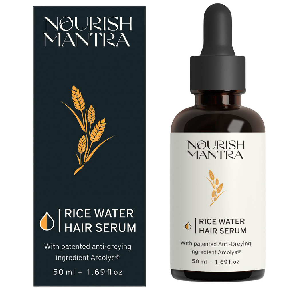 Nourish Mantra Anti-Greying Hair Serum With Rice Water & Arcolys to Stop Premature Hair Greying