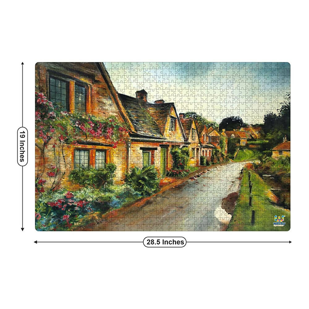 Webby Wooden Mediterranean Village Jigsaw Puzzle - 1000 Pcs