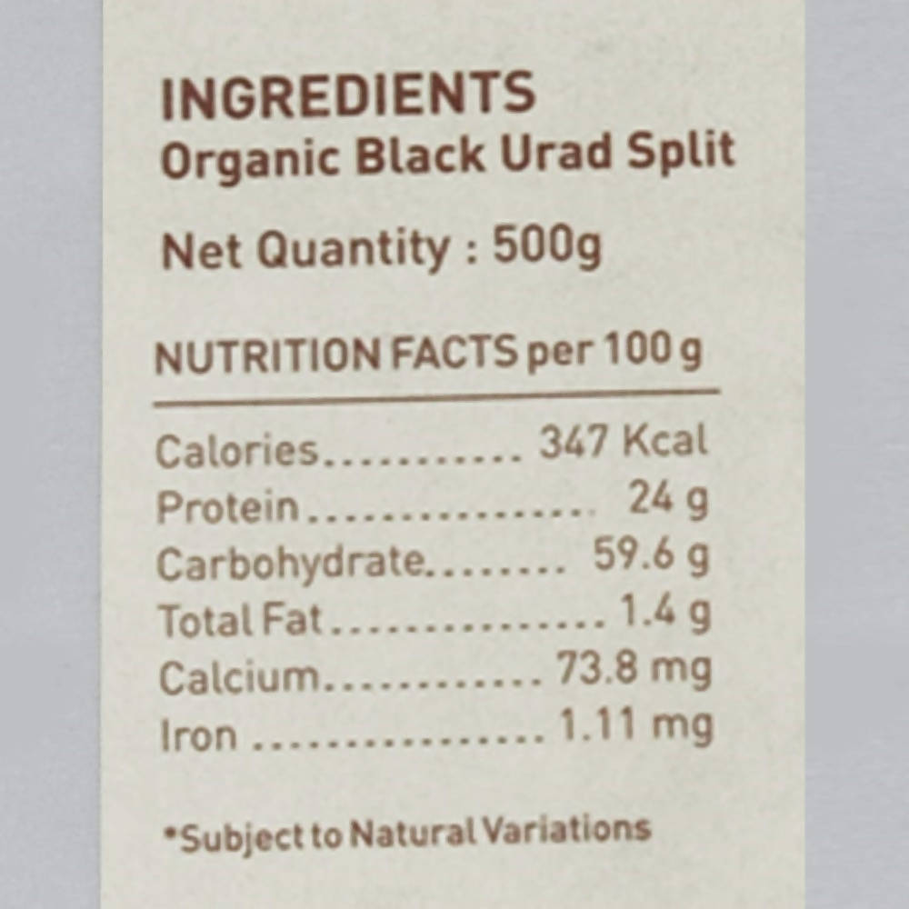 Pure & Sure Organic Black Urad Dal Split