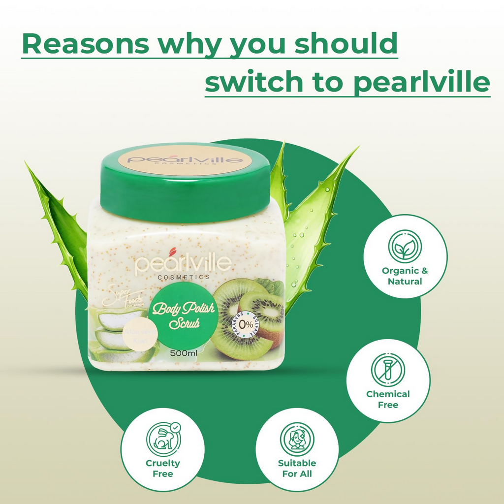 Pearlville Superfoods Collection Kiwi Aloe Vera Body Polish Scrub