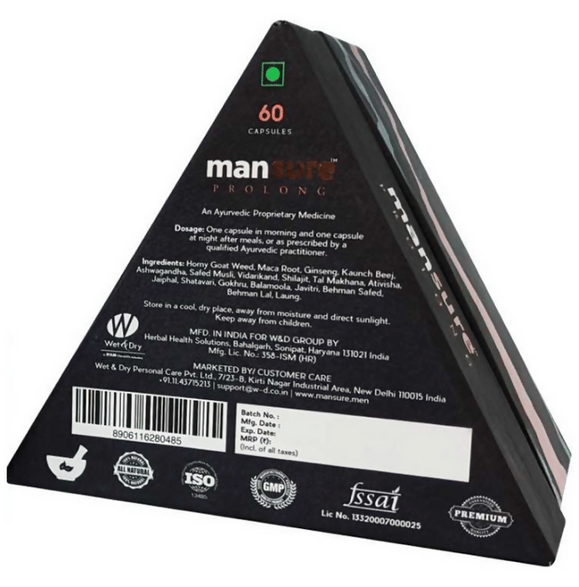 Mansure Prolong Capsules with Maca Root, Ginseng Ashwagandha & Safed Musli Main Image