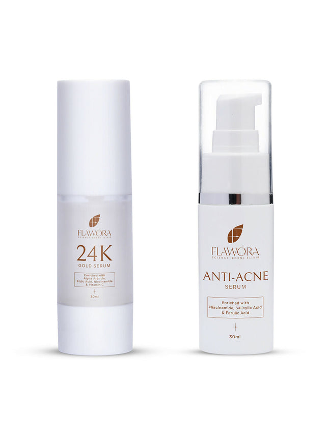 Flawora 24K Gold Face Serum For Brightening, Anti-Aging And Anti Acne Serum To Reduce Blackheads And Open Pores  Hover Image