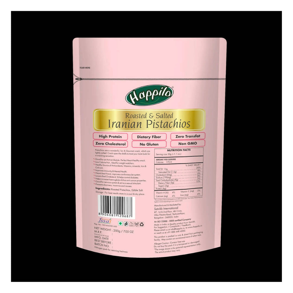 Happilo Premium Roasted & Salted Iranian Pistachios