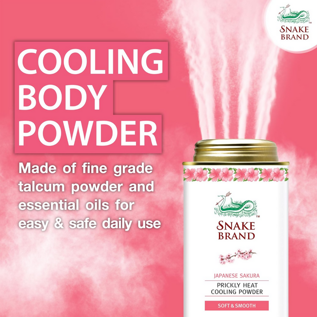 Snake Brand Japanese Sakura Prickly Heat Cooling Talcum Powder Main Image