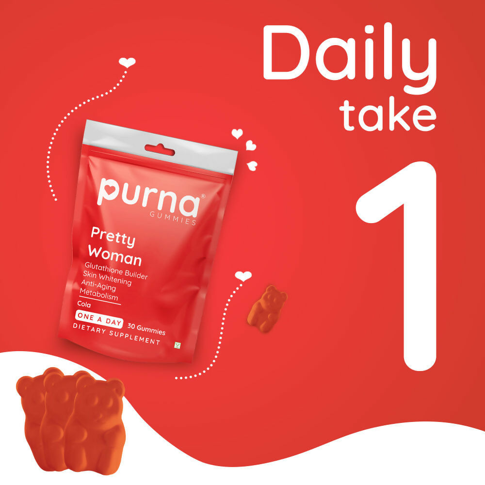 Purna Gummies Glutathione Cola Flavour Gummies for Skin Brightening