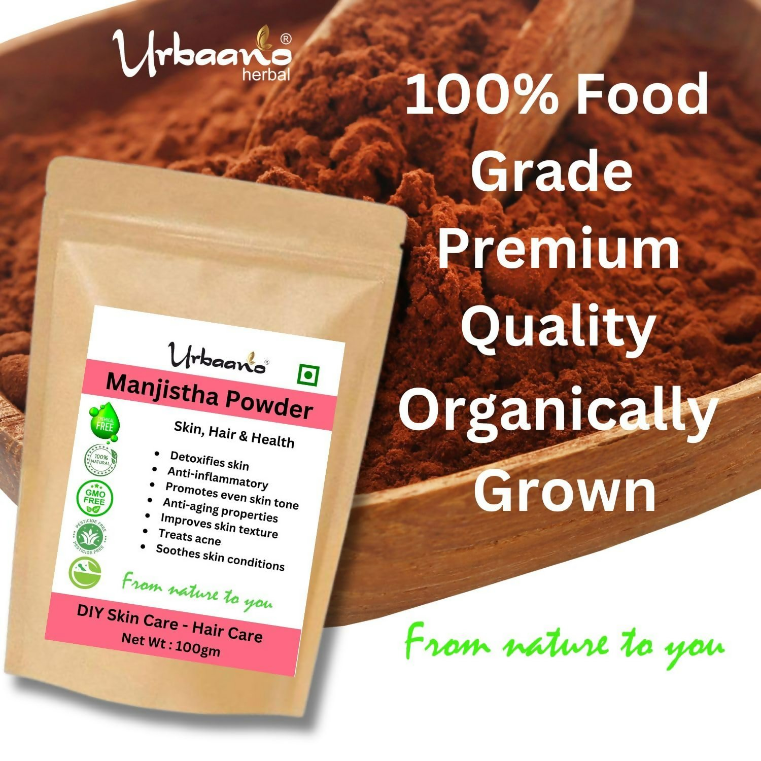 Urbaano Herbal Organic Manjistha Powder Majith Powder