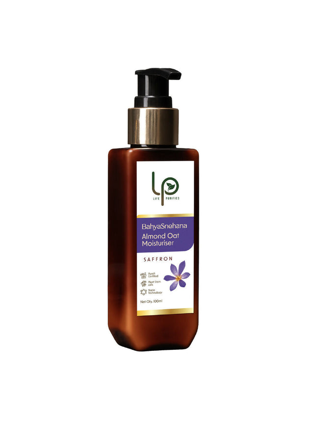 Life Purified Bahyasnehana Almond Oat Moisturiser - Body Lotion - Saffron Hover Image