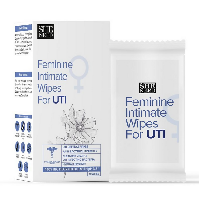 SheNeed Feminine Intimate Wipes for UTI Hover Image