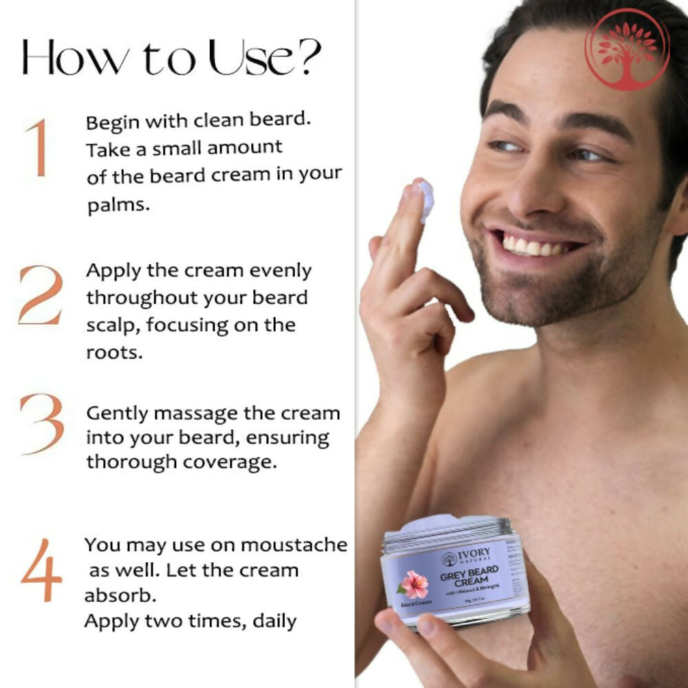 Ivory Natural Greys Beard Cream Restores Your Beard's Natural Color