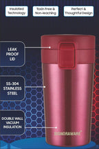 Signoraware Hot Pour Coffeemate Insulated Mug Tumbler - 350 ml (Red)