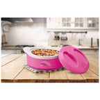 Milton New Marvel 2500 Inner Steel Casserole For Roti/Chapati - Pink Color