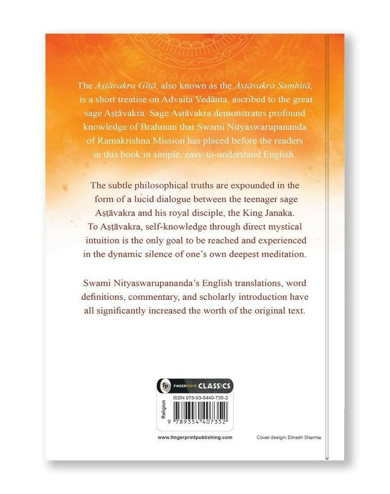 Ashtavakra Gita By Swami Nityaswarupananda - ? English