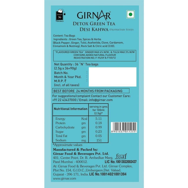 Girnar Detox Green Tea - Desi Kahwa Main Image