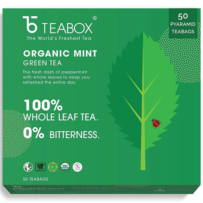 Teabox Organic Mint Green Tea Bags Main Image