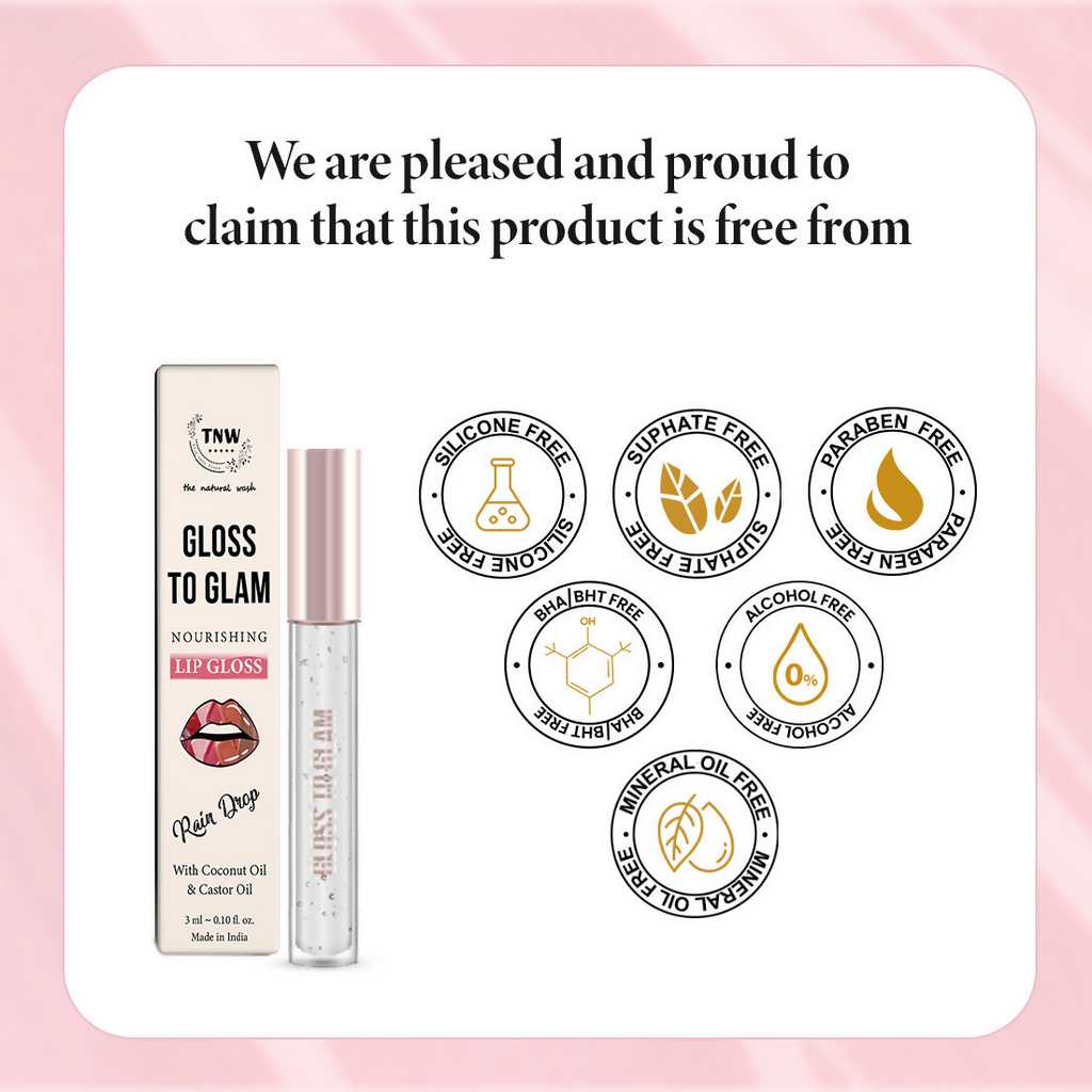 The Natural Wash Gloss To Glam Nourishing Lip Gloss - Raindrop