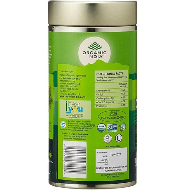 Organic India Tulsi Green Tea Classic Tin Main Image