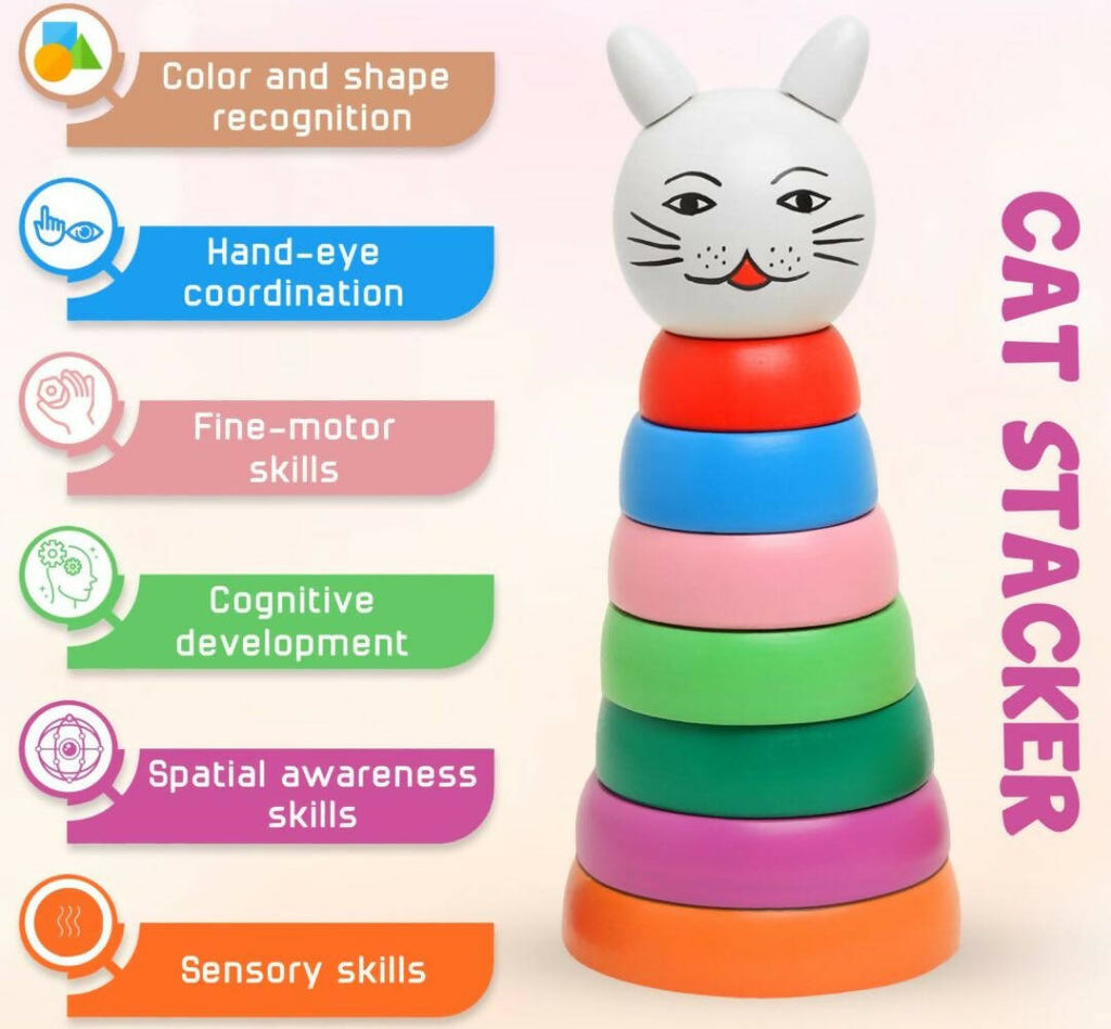 Matoyi Wooden Rainbow Cat Stacker