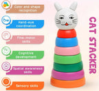 Matoyi Wooden Rainbow Cat Stacker