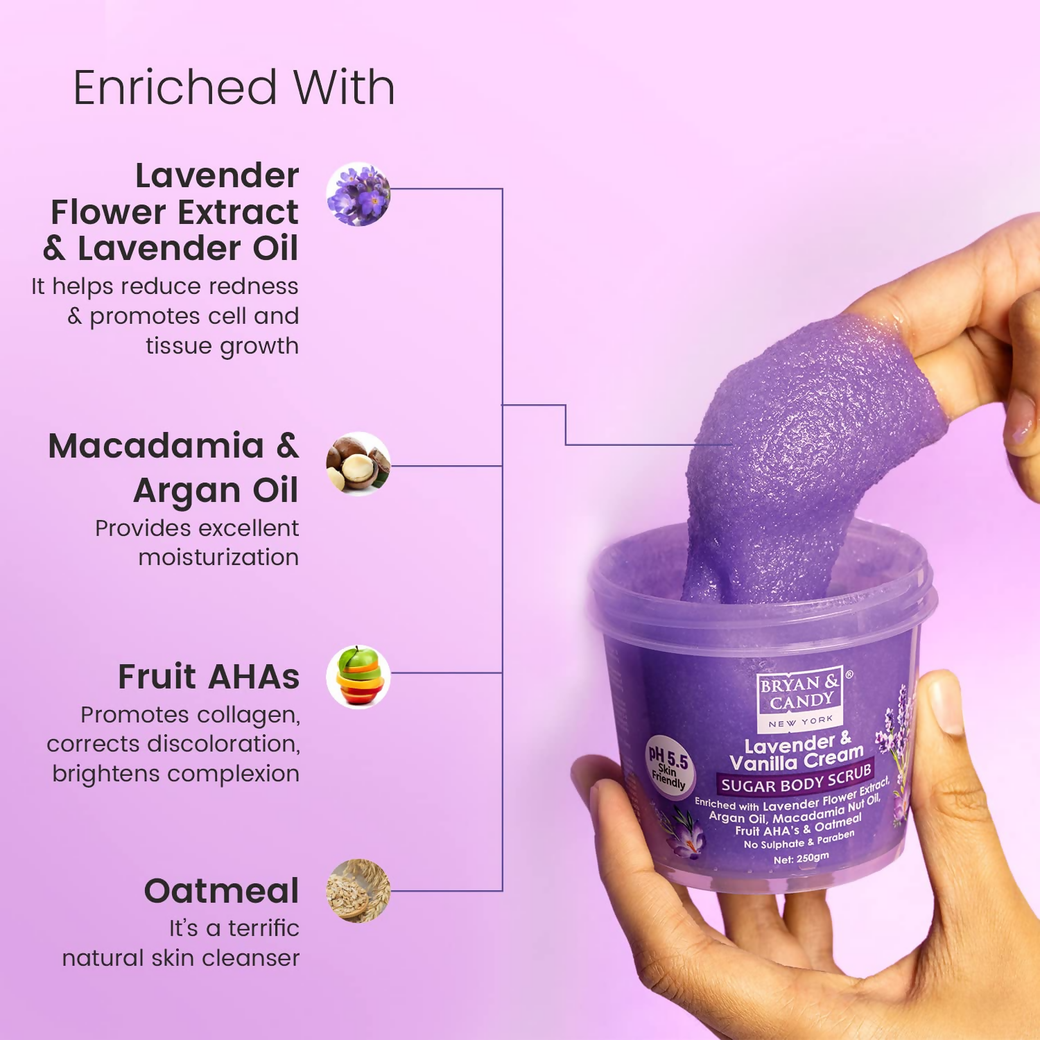 Bryan & Candy Lavender & Vanilla Cream Sugar Body Scrub