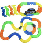 Kipa 2 Magic Race car with 238 Bend Flex and Glow Tracks, Plastic Magic 14 Feet Long Flexible Tracks Car Play Set for Kids (Multi Color)