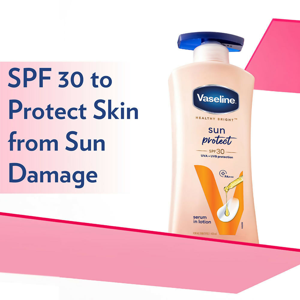 Vaseline Sun Protect SPF 30 Body Lotion & Gluta-Hya Dewy Radiance Serum-In-Lotion Combo