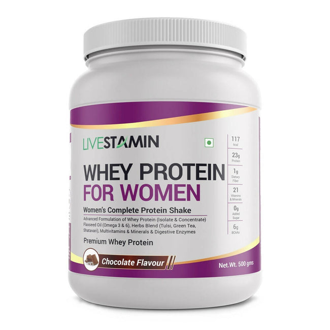 Livestamin Whey Protein For Women - Chocolate Flavour Hover Image