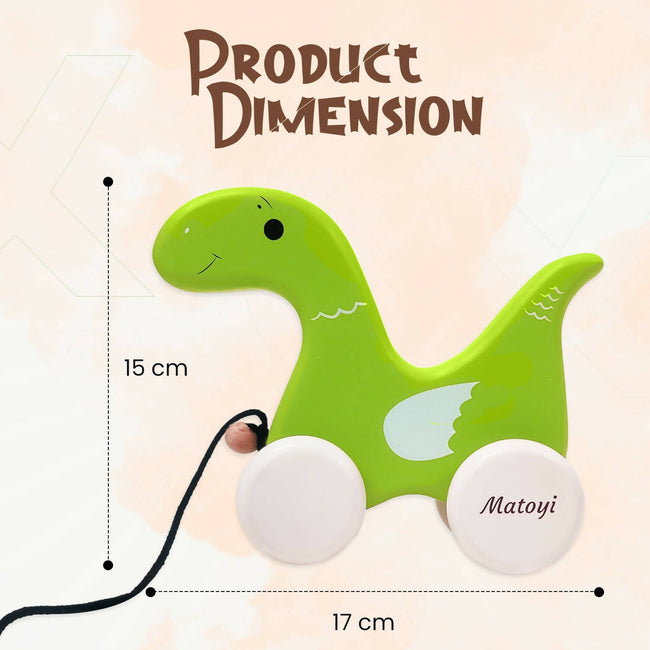 Matoyi Dinosaur Wooden Pull Toy For Kids Main Image