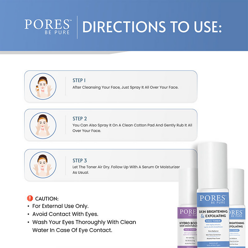 Pores Be Pure Skin Brightening & Exfoliating Face Toner